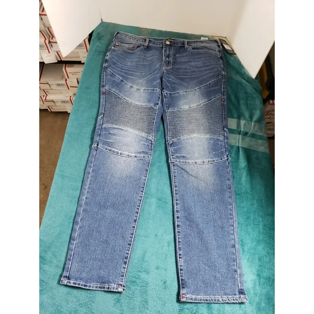 True Religion Jeans Size 36x32 Mens Blue Stretch Pants Rocco Relaxed Skinny NWT